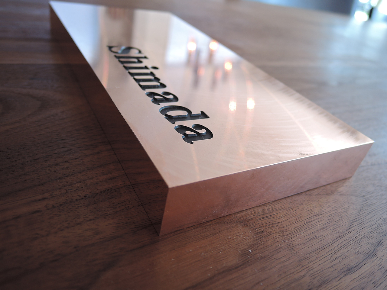Copper Name Plate VintageFactory 富山県富山市の家具工場 特注家具・造作家具対応